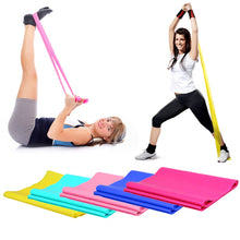 Load image into Gallery viewer, 1.2m Elastic Yoga Pilates Rubber Stretch Exercise Band Arm Back Leg Fitness thickness 0.35mm same resistance Free Shipping