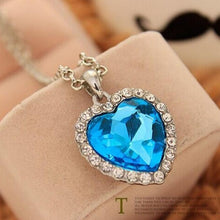 Load image into Gallery viewer, Movie Titanic Heart Of Ocean Pendant Necklace Blue Heart Necklace Crystal Rhinestone Luxury Necklace Women Charming Jewelry