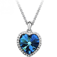 Load image into Gallery viewer, Movie Titanic Heart Of Ocean Pendant Necklace Blue Heart Necklace Crystal Rhinestone Luxury Necklace Women Charming Jewelry