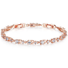 Load image into Gallery viewer, BAMOER 6 Colors Luxury Rose Gold Color Chain Link Bracelet for Women Ladies Shining AAA Cubic Zircon Crystal Jewelry JIB013