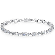 Load image into Gallery viewer, BAMOER 6 Colors Luxury Rose Gold Color Chain Link Bracelet for Women Ladies Shining AAA Cubic Zircon Crystal Jewelry JIB013