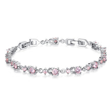 Load image into Gallery viewer, BAMOER 6 Colors Luxury Rose Gold Color Chain Link Bracelet for Women Ladies Shining AAA Cubic Zircon Crystal Jewelry JIB013