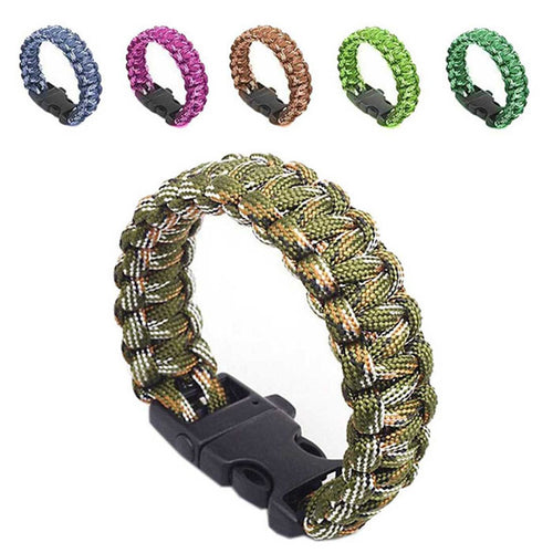 New Outdoor Self-rescue Parachute Cord Bracelets Whistle Buckle Survival Outdoor Multi Tools Survival Bracelet