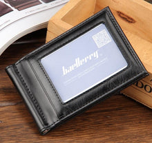 Load image into Gallery viewer, 2016  Fashion New Men Money Clips Black Brown PU Leather 2 folded Open Clamp For Money With Zipper Pocket #04