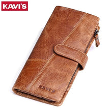 Load image into Gallery viewer, KAVIS New Arrival Crazy Horse Leather Wallet Men Male Coin Purse Genuine Leather with PORTFOL Small Walet Portomonee and Rfid