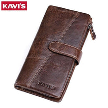 Load image into Gallery viewer, KAVIS New Arrival Crazy Horse Leather Wallet Men Male Coin Purse Genuine Leather with PORTFOL Small Walet Portomonee and Rfid