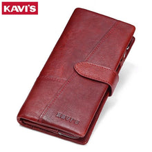 Load image into Gallery viewer, KAVIS New Arrival Crazy Horse Leather Wallet Men Male Coin Purse Genuine Leather with PORTFOL Small Walet Portomonee and Rfid