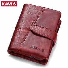 Load image into Gallery viewer, KAVIS New Arrival Crazy Horse Leather Wallet Men Male Coin Purse Genuine Leather with PORTFOL Small Walet Portomonee and Rfid