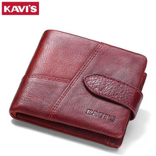 Load image into Gallery viewer, KAVIS New Arrival Crazy Horse Leather Wallet Men Male Coin Purse Genuine Leather with PORTFOL Small Walet Portomonee and Rfid