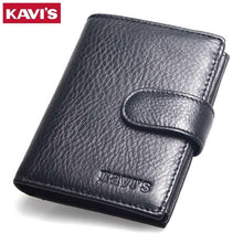 Load image into Gallery viewer, KAVIS 2017 New Slim Genuine Leather Mens Wallet Man Cowhide Cover Coin Purse Small Brand Male Credit&amp;id Multifunctional Walets