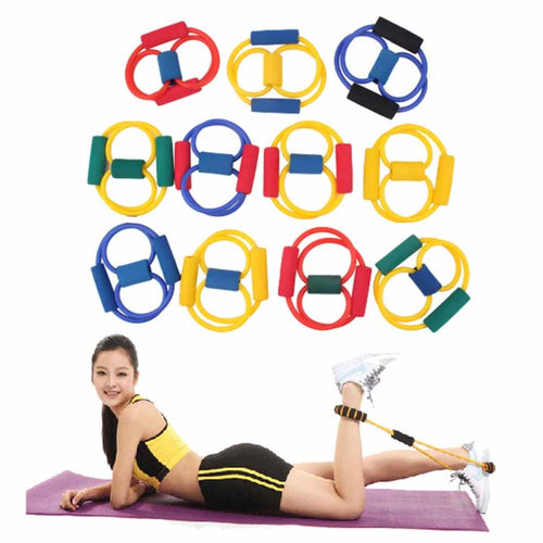 1Pcs Resistance 8 Type Muscle Chest Expander Rope Workout Fitness Exercise Yoga Tube Sports Pulling Exerciser free shipping