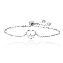 Load image into Gallery viewer, BAMOER Hot Sale 100% 925 Sterling Silver ECG Of Love &amp; Sweetheart Heart Bracelet Women Luxury Authentic Silver Jewelry SCB019