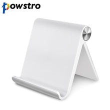 Load image into Gallery viewer, Powstro Desk Folding Tablet Mobile Stand Bracket Holder Foldable Adjustable Angle for iPhone Samsung Phone Tablet Less 11 Inch
