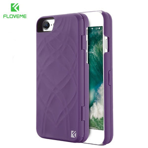 FLOVEME Mirror Case For iPhone 6 6s 7 Plus Wallet+Card Slot Cover Makeup Phone Cases For Apple iPhone 8 X 7 Plus 10 Woman Coque