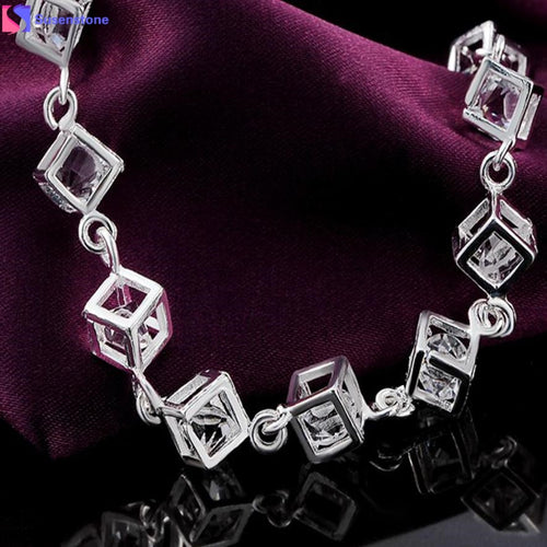 SUSENSTONE 2016 New Arriving Silvering Clavicle Chain bracelet femme Fashion Rhinestone sterling-silver-jewelry bracelets