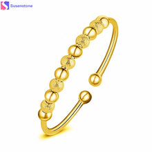 Load image into Gallery viewer, Nine translucent beads bracelet silver Sturdy and durable personalized Bangle Bracelet 6.5 CM Width:0.6CM Adjustable