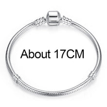 Load image into Gallery viewer, BAMOER Authentic 100% 925 Sterling Silver Snake Chain Bracelet &amp; Bangle Pave Star Cubic Zirconia CZ DIY Jewelry