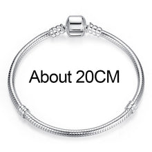 Load image into Gallery viewer, BAMOER Authentic 100% 925 Sterling Silver Snake Chain Bracelet &amp; Bangle Pave Star Cubic Zirconia CZ DIY Jewelry