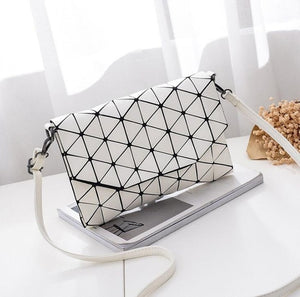 2018 new small solid plaid geometric lingge envelope handbag women clutch ladies purse crossbody messenger shoulder bags LB647