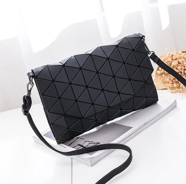 2018 new small solid plaid geometric lingge envelope handbag women clutch ladies purse crossbody messenger shoulder bags LB647