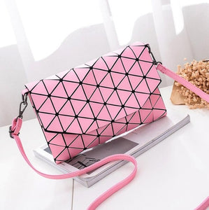 2018 new small solid plaid geometric lingge envelope handbag women clutch ladies purse crossbody messenger shoulder bags LB647