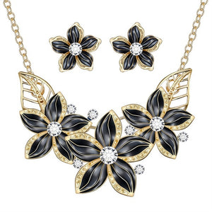 FAMSHIN 2018 New Jewelry Set Necklace Earrings Woman Lady Party Oil Drop Flower Joker Romantic Beautiful Amazing Free shipping