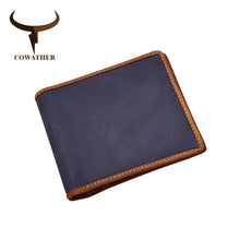 Load image into Gallery viewer, COWATHER Crazy Horse Leather Men&#39;s Wallet Top Quality Cow Genuine Leather Short Style Wallet for Men  Fashion Cowhide Male Purse