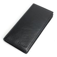 Load image into Gallery viewer, Genuine Leather Men&#39;s Wallet Long Design Multifunctional Men Purse Black Billfold Card Holders For Men Solid Pocket Cow Leather