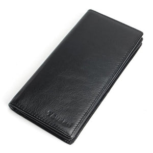 Genuine Leather Men's Wallet Long Design Multifunctional Men Purse Black Billfold Card Holders For Men Solid Pocket Cow Leather