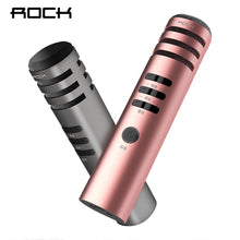 Load image into Gallery viewer, ROCK Professional Condenser KTV Microphone Audio Studio Vocal Portable Wired Handheld Karaoke Microphone for Smartphone Speaker