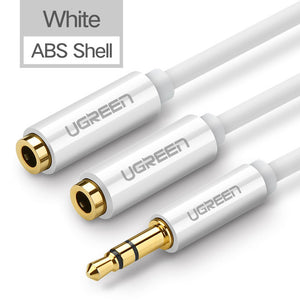 Ugreen Headphone Splitter Audio Cable 3.5mm Male to 2 Female Jack 3.5mm Splitter Adapter Aux Cable for iPhone Samsung MP3 Player