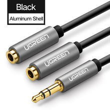 Load image into Gallery viewer, Ugreen Headphone Splitter Audio Cable 3.5mm Male to 2 Female Jack 3.5mm Splitter Adapter Aux Cable for iPhone Samsung MP3 Player