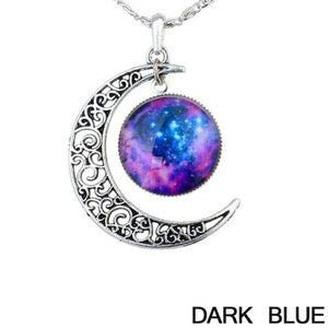 Starry Galaxy & Moon Necklace