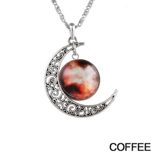 Starry Galaxy & Moon Necklace