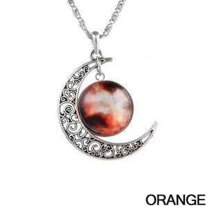 Starry Galaxy & Moon Necklace