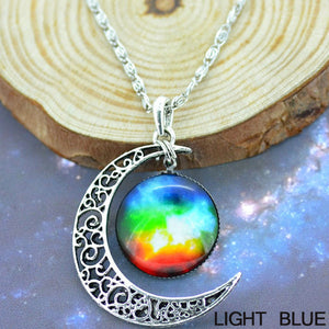 Starry Galaxy & Moon Necklace