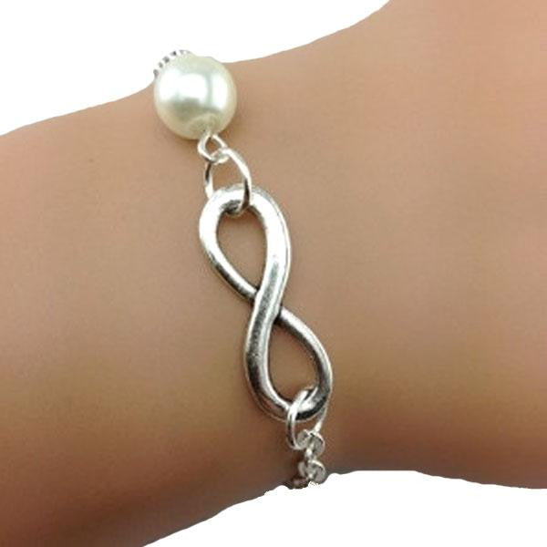 Infinity Pearl White Bracelet