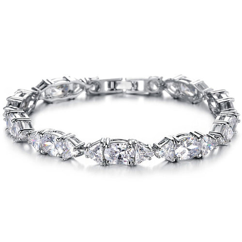 Crystal Tennis Silver Bracelet