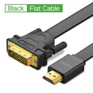 Ugreen HDMI to DVI DVI-D 24+1 pin Adapter 4K Bi-directional DVI D Male to HDMI Male Converter Cable for LCD DVD HDTV XBOX 3m 5m