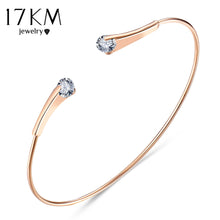 Load image into Gallery viewer, 17KM Simple Round Cubic Zirconia Bangles For Women Fashion Rose Gold Silver Color Cuff Charm Bracelets &amp; Bangle Statement Gifts