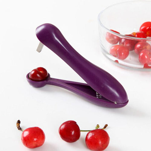 1PC Cherries Pitter Plastic Fruits Tools Fast Cherry Seed Removers Stainless Steel Cherry Gadgets Useful Kitchen Tools