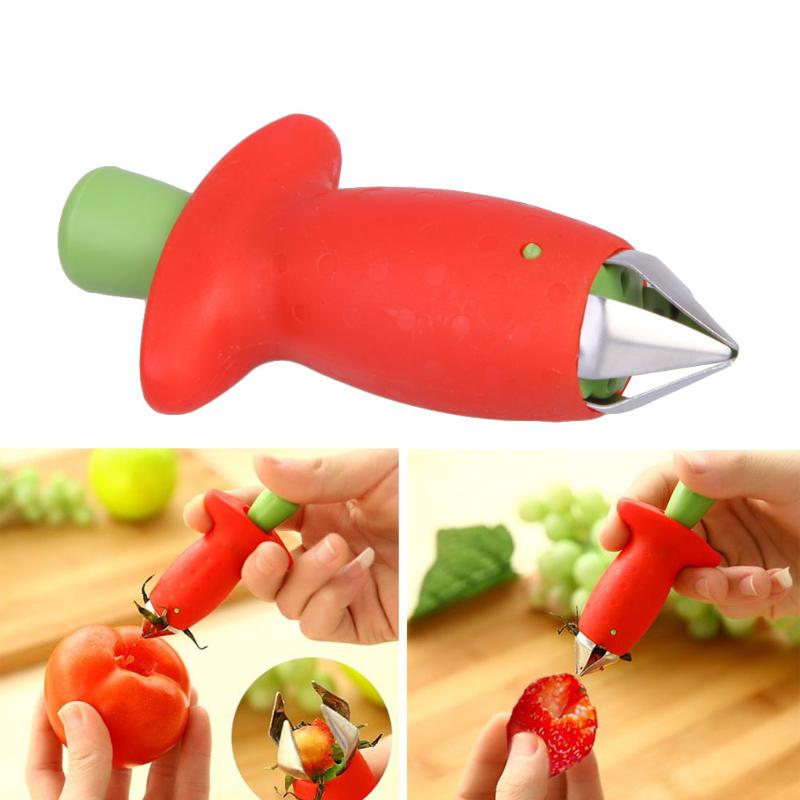 Strawberry Huller Strawberry Top Leaf Remover Fruit Tomato Stalks Spillter Fruit Stem Remover Fruit Tools Kitchen Gadgets