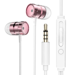 Rock In-Ear Metal Earphones Stereo Headset 3.5mm inear Wired Earphone With Microphone