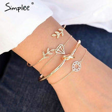 Load image into Gallery viewer, Simplee Fashion rhinestone jewelry bracelet women Trendy multilayer metal Party streetwear chic fine jewelry 2018