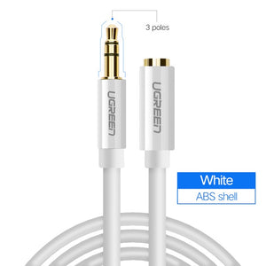 Ugreen Jack 3.5 mm Audio Extension Cable for Huawei P20 lite Stereo 3.5mm Jack Aux Cable for Headphones Xiaomi Redmi 5 plus PC