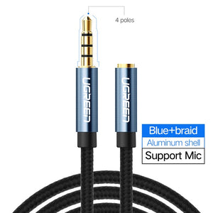 Ugreen Jack 3.5 mm Audio Extension Cable for Huawei P20 lite Stereo 3.5mm Jack Aux Cable for Headphones Xiaomi Redmi 5 plus PC