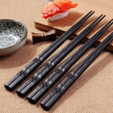 Load image into Gallery viewer, 1 Pair Japanese Chopsticks Alloy Non-Slip Wood Color Sushi Chop Sticks Set Chinese Gift Family Friends Colleagues Gifts