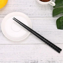 Load image into Gallery viewer, 1 Pair Japanese Chopsticks Alloy Non-Slip Wood Color Sushi Chop Sticks Set Chinese Gift Family Friends Colleagues Gifts