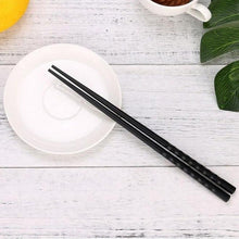 Load image into Gallery viewer, 1 Pair Japanese Chopsticks Alloy Non-Slip Wood Color Sushi Chop Sticks Set Chinese Gift Family Friends Colleagues Gifts