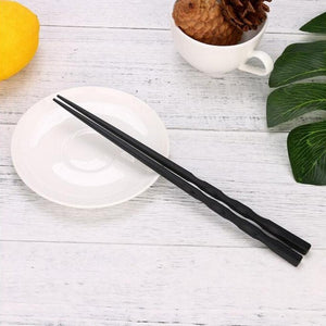 1 Pair Japanese Chopsticks Alloy Non-Slip Wood Color Sushi Chop Sticks Set Chinese Gift Family Friends Colleagues Gifts